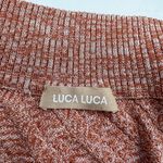 Luca Luca Cotton Knit Textured Sweater High Ribbed Collar Wool Free Orange Size M Photo 2