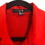 Forever 21 Size M Red Orange Collared Blouse Stretchy Puff Sleeve Baddie Top Photo 3