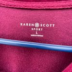 Karen Scott  sport size L burgundy velvet top. Photo 2