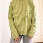 Charter Club Vintage  Green Cable Knit Sweater Photo 2
