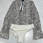 Bardot NEW!  snake body suit long‎ sleeve top Photo 0
