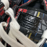 Coach Women's Plaid Sneakers Size 7.5 Black Red Photo 3