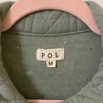 POL Seafoam Quilted Bomber Jacket with Star Details and Pearls Photo 1