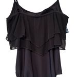 Longitude NWOT, Black Ruffle One Piece Swimsuit, Sz 10 Photo 2