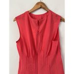 Anthropologie  Della Pleated Waist Shell Top Large Coral Red Coquette Summer Photo 5