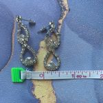 Dangling Teardrop Earrings Silver Rhinestone Evening Formal Jewelry Event Demure Photo 6