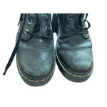 Dr. Martens  Black Leather Lace Up Chunky Heel Boots Womens US Size 8 UK 6 Photo 4