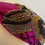 Mexican Beaded Padded Headband Fuchsia Turban Style Boho Embroidered Accessory Black Photo 6