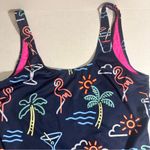Chubbies  Womens One-Piece Swimsuit Small Neon Lights‎ Electric Retro Tropical Photo 4