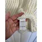Mustard Seed  White Open Knit Layering Sweater Top Size Large Boxy Boho Cozy Photo 4