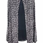 Michael Kors 2/$30 Grey Animal Cheetah Leopard Print Cut Out Blouse Top Photo 2