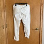 frame denim Frame Le Garcon Jeans Womens 28 Ivory Linen Cotton Straight Leg Distressed Photo 2