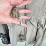 Garnet Hill  100% Cotton Tan Black Embroidered Kaftan Swimsuit Coverup Size L Photo 4