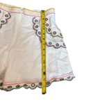 Zimmermann  Size 2 Peggy‎ Linen Shorts White Colorful Embroidered Accent Coastal Photo 12