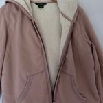 Eddie Bauer Faux Shearling Lined Full Zip Hoodie Size MedP Winter Y2K Streetwear Photo 4