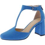 Adrienne Vittadini  Sandals Size 6.5 Blue Poetic Block Heel Ankle Strap Photo 0