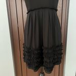 LC Lauren Conrad  black mesh pleated ruffle hem dress  Photo 2