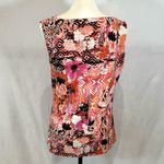 Alex Marie asymmetrical pleated neck abstract floral print top size medium Photo 2