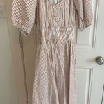 The Impeccable Pig Striped Tan Dress Photo 0