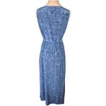 Amanda Smith  Blue Paisley Silk Maxi Dress V-neck Tie Belted Waist Size Small Photo 1
