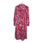 Trina Turk  Midi Shirt Dress Womens Size Small Pink Red Floral Long Sleeve Photo 4