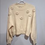 Jessica Simpson  Cream Crew Neck Sweater with Ribbed Cuffs Photo 8
