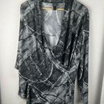 CLARA SUNWOO long sleeve crossover faux wrap top in Black Denim Photo 0