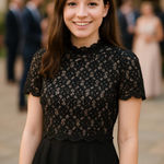 Black Lace Top and Skirt Set Size L Photo 0