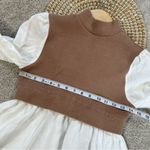 Anthropologie by  Women’s Ruffled Layered Top Sweater Longsleeve Academia Size XS Photo 12