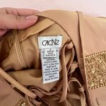 Cache Vintage  Gold Satin Maxi Dress with Scarf Photo 7