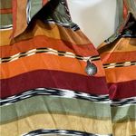 Coldwater Creek Earthtone colors 100% Silk long sleeve button down top size small Photo 2