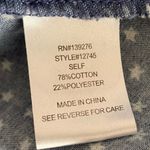 Anthropologie  Daniel Rainn Star Print Snap Front Denim Chambray Top Size M Photo 7