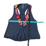 Free People Floral Striped Sleeveless Applique Top Size XS Embroidered Boho Photo 4