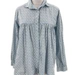 Kilt New Zealand cotton Lennox floral top NZ 8 US XS oversized Blue Photo 0