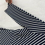 Roz & Ali ‎ Nautical Navy Blue White Striped Stretch Jersey Knit Keyhole Dress Photo 4