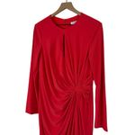 Mac Duggal  Long Sleeve Keyhole Draped Gown Red Sz 10 NWT Formal Maxi Dress 55708 Photo 4