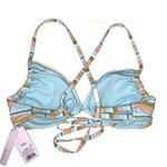 Wild Fable Women's Underwire Multicolor Lurex Stripe Bikini Top Size D/DD NEW! Photo 2