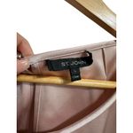 St. John  Pink Satin Cap Sleeve Pleated Front Blouse Top Women's Size L Photo 2