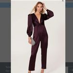 Mac Duggal  2647 Womens Plum Front Twist Puff Sleeve Jumpsuit Pants Photo 2