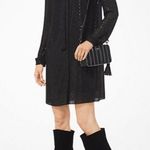 Michael Michael Kors Black Polka Dot Shirt Dress XXS Bow Tie Neck Long Sleeve Photo 2