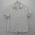 Riders By Lee  Short Sleeve White Button Up Top Classic Women Size XL Photo 0