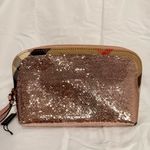 Burberry NWOT  Bridle Sequined Large Pouch, Metallic Pink/Check, Small Defect Photo 3