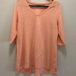 Soft Surroundings Coral Peach 3/4 Sleeve V-Neck Casual T-Shirt Tunic Size Medium Photo 1