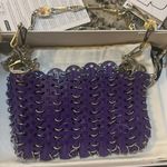 Paco Rabanne 1969 Nano chainmail shoulder bag Purple Silver Photo 3