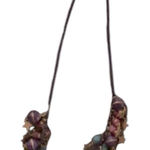 Very cute vintage boho gold, purple, pink & turquoise necklace EVC Purple Photo 0