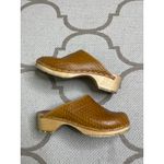 Olof Daughters Wooden Leather Clogs by Ulla made in Finland, size 38/ US 7.5 Brown Photo 8