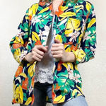 Vintage 70’s Campus Casuals Bright Hawaiian Blazer Yellow Size M Photo 0