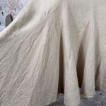 Loft Ann Taylor  Linen A-Line Midi Skirt Beige / Oatmeal Zip Size 10 Flared Hem Photo 3