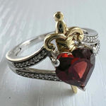 Disney Enchanted  Villains Evil Queen ring sterling silver 10K yellow gold garnet Photo 0