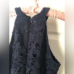 Lulus Navy Blue Love Poem Lace Mini Dress High Neck Halter Sheath Size S Photo 6